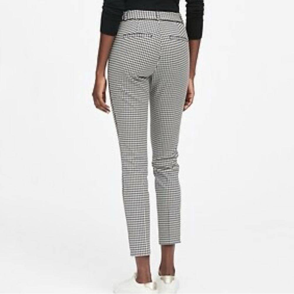 Banana Republic Women’s Black and White Sloan Houndstooth Pants Piping Size‎ 4